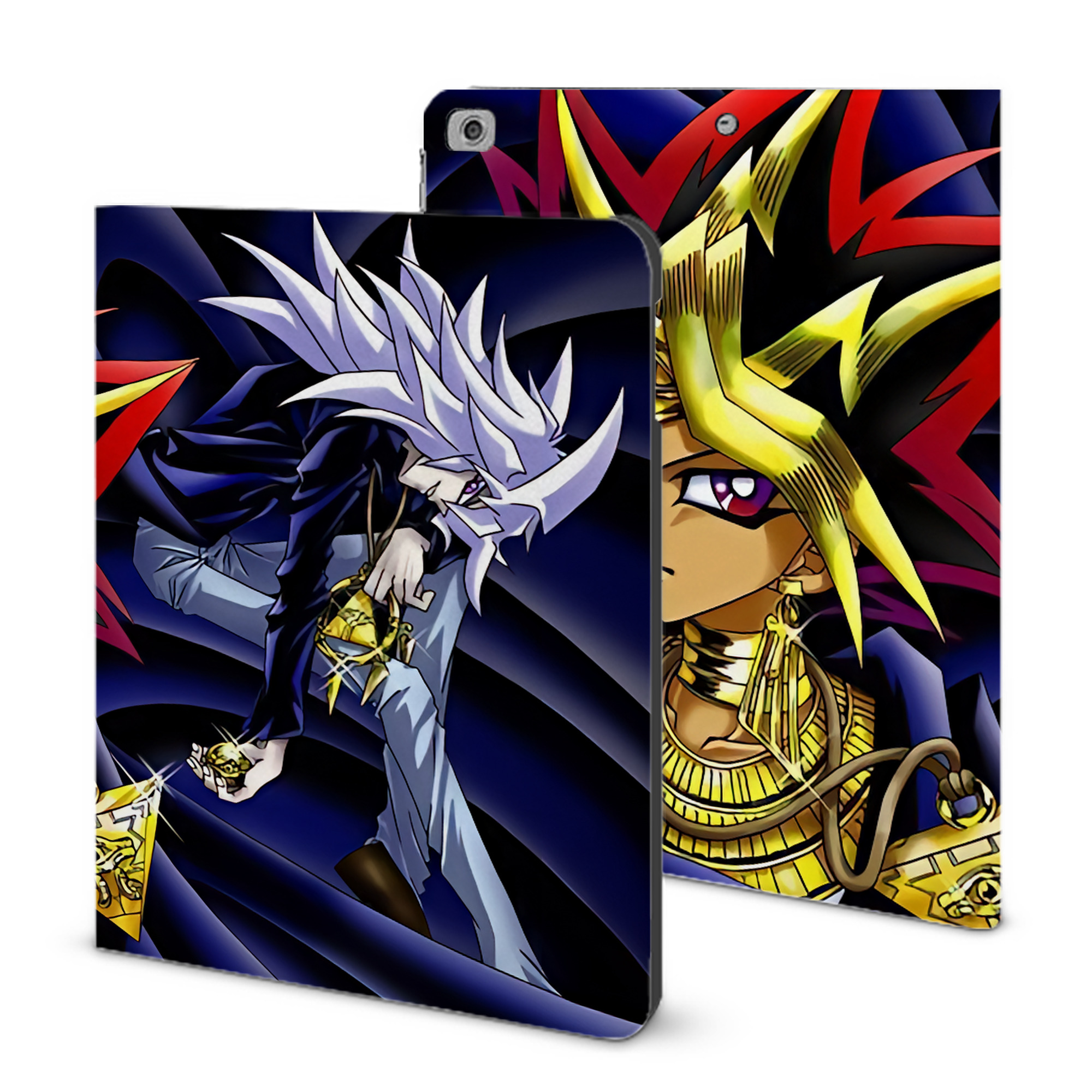 （画像用） 遊☆戯☆王 Yu-Gi-Oh! IPad ケース ブック型 PUレザー TPU 耐衝撃 軽量 薄型 ペン収納なし 全面保護 IPad 各モデル対応